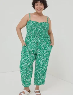 Women FatFace Jumpsuits & Playsuits|Natalie Tropical Leaf Jumpsuit
