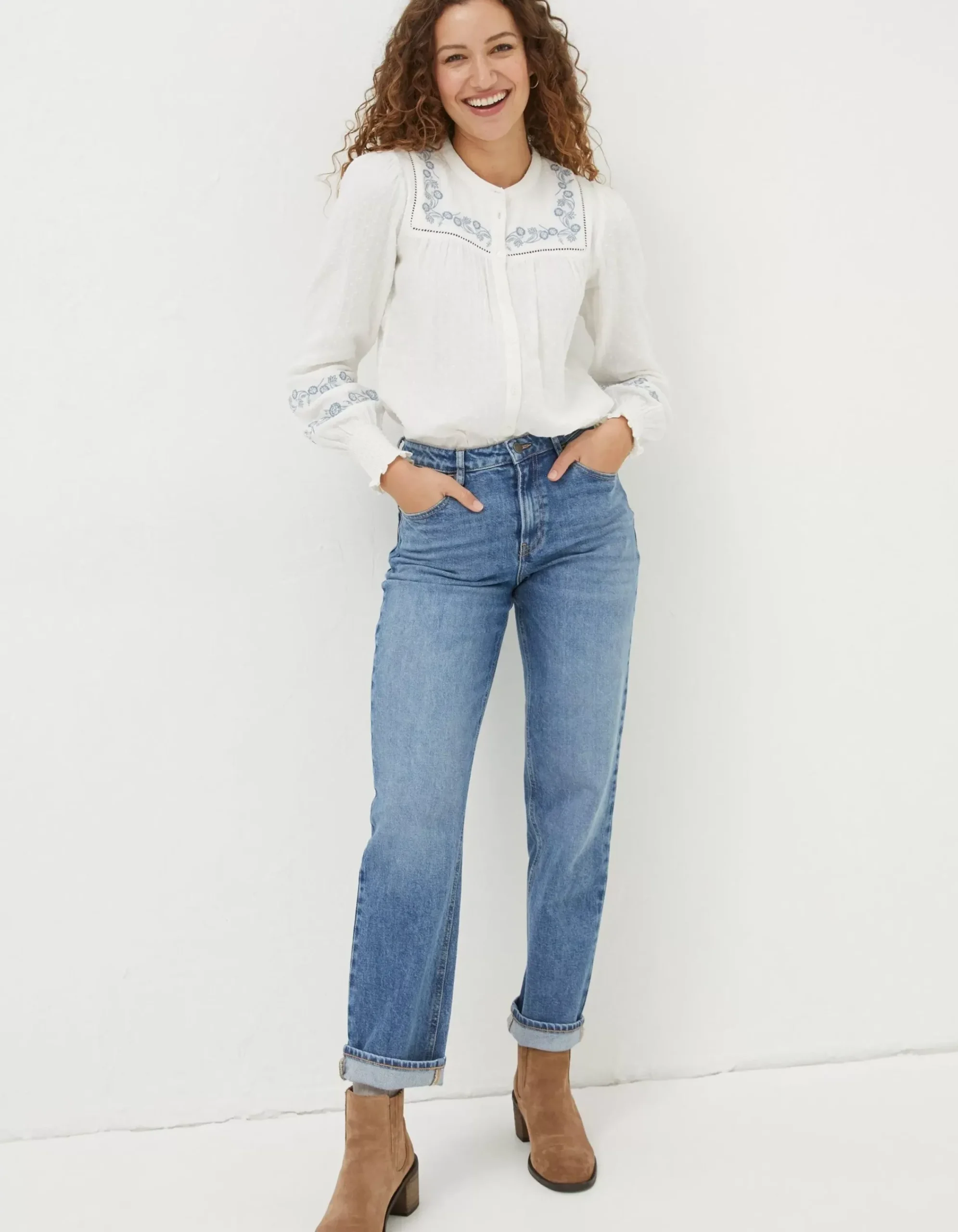 Women FatFace Shirts & Blouses|Nicole Embroidered Blouse