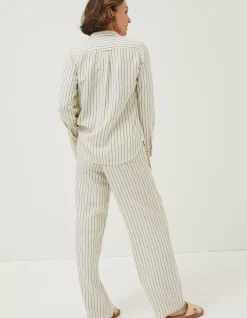 Women FatFace Shirts & Blouses|Olivia Stripe Linen Blend Shirt