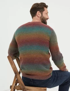 Men FatFace Knitwear|Ombre Crew Jumper