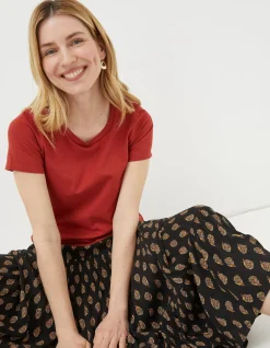 Women FatFace Tops & T-Shirts|Organic Cotton Belle Tee