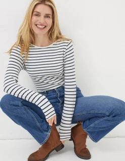 Women FatFace Tops & T-Shirts|Organic Cotton Breton T Shirt