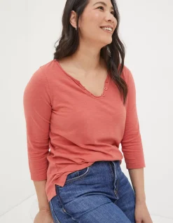 Women FatFace Tops & T-Shirts|Organic Cotton Porter T Shirt