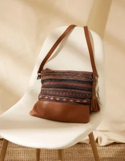 Women FatFace View All|Orla Woven Mix Crossbody Bag