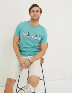 Men FatFace T-Shirts|Out With The Buoys T Shirt