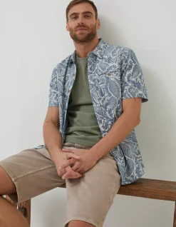 Men FatFace Shirts|Paddon Palm Print Shirt