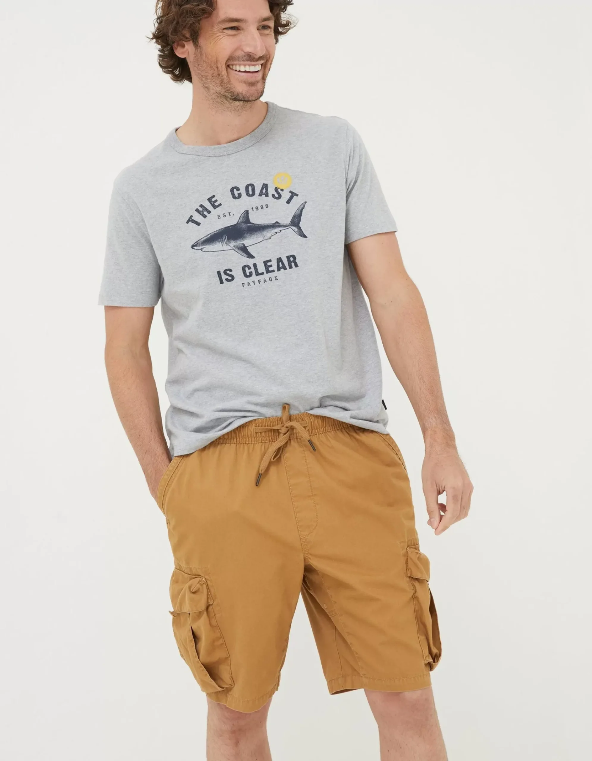 Men FatFace Shorts|Padstow Pull On Cargo Shorts