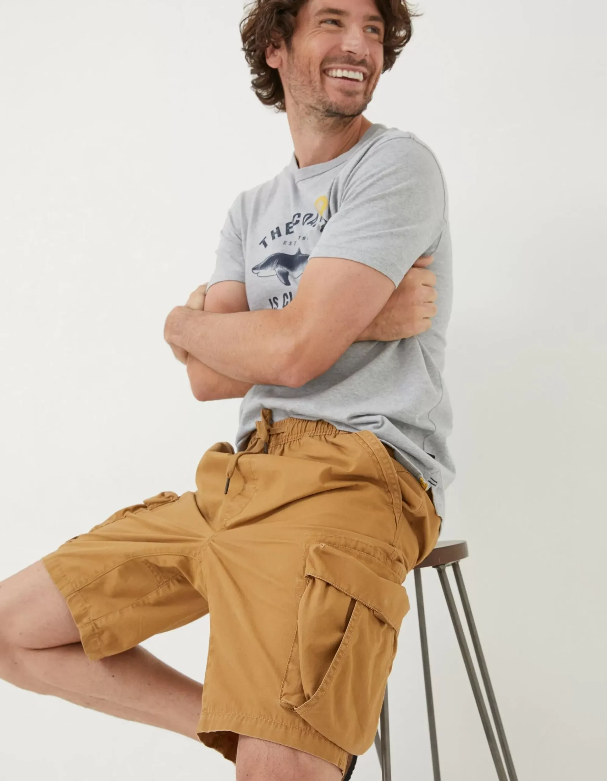 Men FatFace Shorts|Padstow Pull On Cargo Shorts