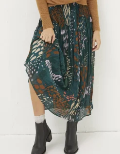 Women FatFace View All|Paignton Landscape Pleated Midi Skirt