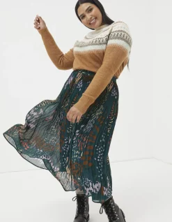 Women FatFace View All|Paignton Landscape Pleated Midi Skirt