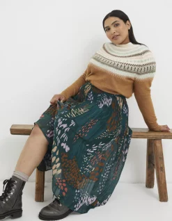 Women FatFace View All|Paignton Landscape Pleated Midi Skirt
