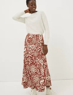 Women FatFace Skirts|Pat Watercolour Midi Skirt