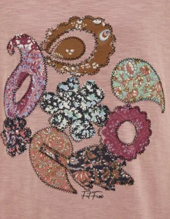 Women FatFace Tops & T-Shirts|Patchwork Paisley Graphic Tee