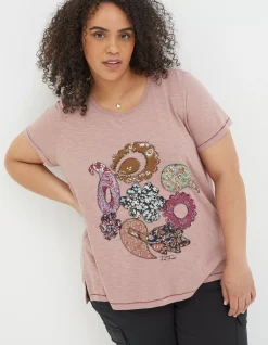Women FatFace Tops & T-Shirts|Patchwork Paisley Graphic Tee