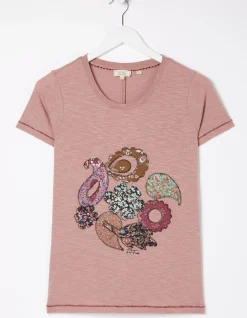 Women FatFace Tops & T-Shirts|Patchwork Paisley Graphic Tee