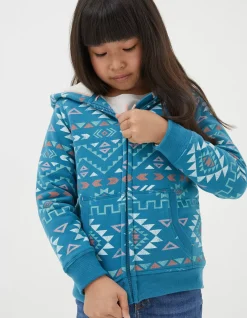 Girls FatFace View All|Pattern Zip Sweat Hoodie