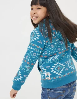 Girls FatFace View All|Pattern Zip Sweat Hoodie