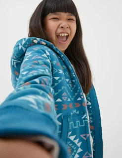 Girls FatFace View All|Pattern Zip Sweat Hoodie
