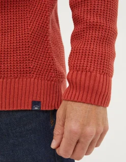 Men FatFace Knitwear|Pembrey Cotton Half Neck Jumper