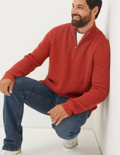 Men FatFace Knitwear|Pembrey Cotton Half Neck Jumper