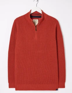 Men FatFace Knitwear|Pembrey Cotton Half Neck Jumper