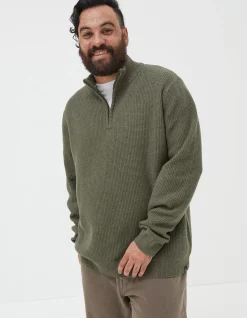 Men FatFace Knitwear|Pembrey Half Neck Jumper