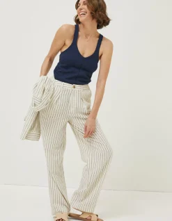 Women FatFace Trousers & Leggings|Pendeen Linen Blend Wide Leg Trousers
