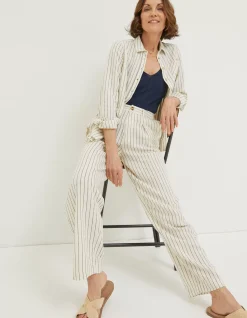 Women FatFace Trousers & Leggings|Pendeen Linen Blend Wide Leg Trousers