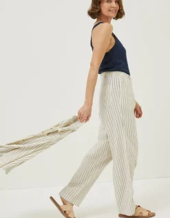 Women FatFace Trousers & Leggings|Pendeen Linen Blend Wide Leg Trousers