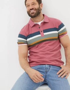 Men FatFace View All|Perranporth Chest Stripe Polo