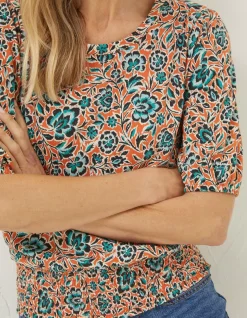 Women FatFace Tops & T-Shirts|Perrie Sketch Floral Top