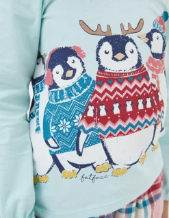 Girls FatFace Nightwear & Loungewear|Pippa Penguin Check Pyjama Set
