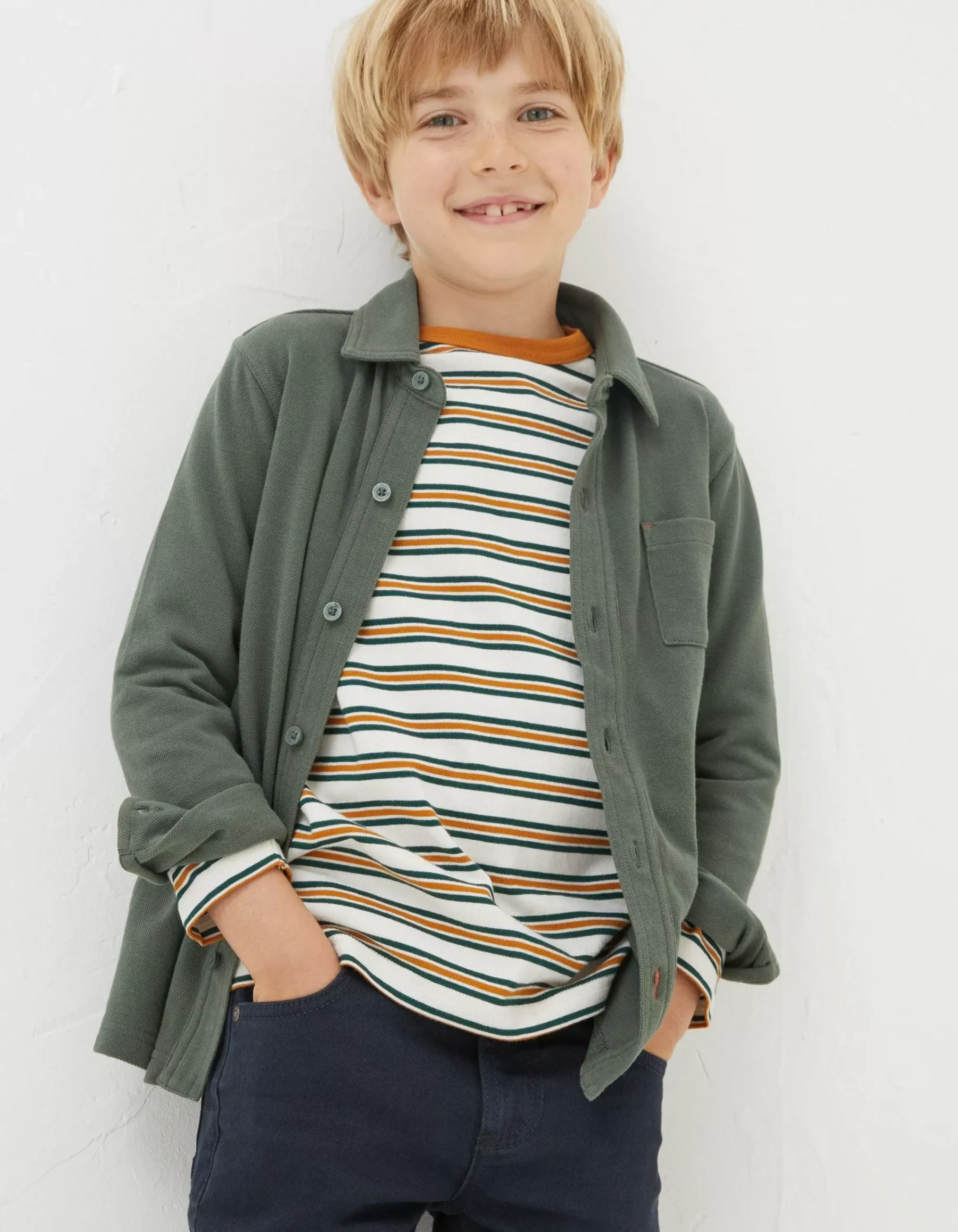 Boys FatFace View All|Pique Long Sleeve Shirt