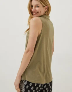 Women FatFace Tops & T-Shirts|Polly Sleeveless Polo Shirt