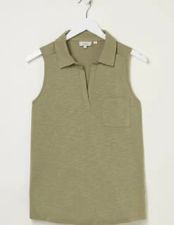 Women FatFace Tops & T-Shirts|Polly Sleeveless Polo Shirt