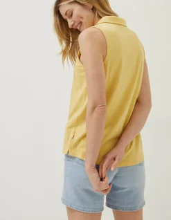Women FatFace Tops & T-Shirts|Polly Sleeveless Polo Shirt