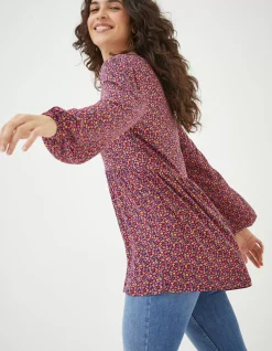 Women FatFace Tops & T-Shirts|Poppy Retro Ditsy Longline