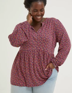 Women FatFace Tops & T-Shirts|Poppy Retro Ditsy Longline