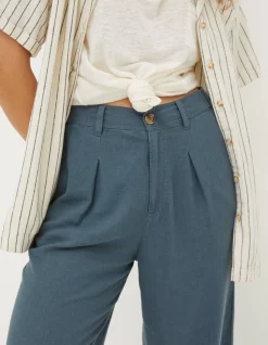 Women FatFace Trousers & Leggings|Portloe Linen Blend Trousers
