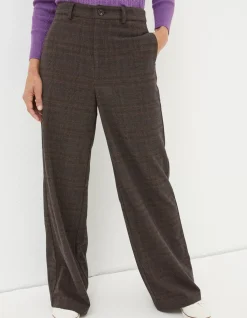 Women FatFace Trousers & Leggings|Presley Check Wide Leg Trousers