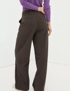 Women FatFace Trousers & Leggings|Presley Check Wide Leg Trousers