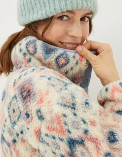 Women FatFace View All|Printed Half Neck Fleece