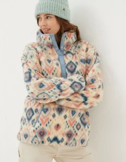 Women FatFace View All|Printed Half Neck Fleece