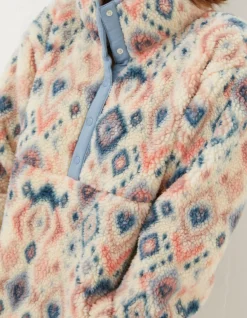 Women FatFace View All|Printed Half Neck Fleece