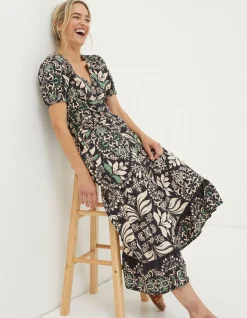 Women FatFace View All|Priya Mosaic Leaf Midi Dress