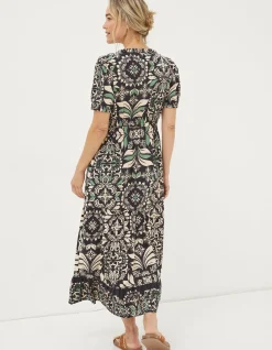 Women FatFace View All|Priya Mosaic Leaf Midi Dress