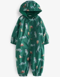 Boys FatFace View All|Raccoon Print Puddlesuit