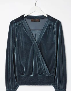 Women FatFace View All|Reese Velvet Wrap Top