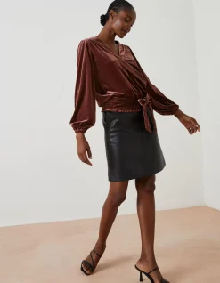 Women FatFace Tops & T-Shirts|Reese Velvet Wrap Top