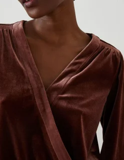 Women FatFace Tops & T-Shirts|Reese Velvet Wrap Top